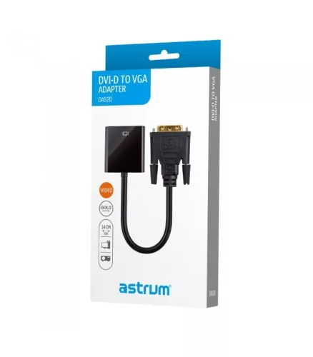 Astrum DA520 DVI Port - VGA apa adapter fekete (aktív)