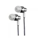 Astrum EB250 univerzális 3,5mm jack szürke sztereó headset mikrofonnal, szövetbevonatos kábellel, extra mély, prémium hangzással