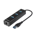 Astrum DA580 USB 3.0 Multi-HUB 3X USB (3.0) + Ethernet fekete adapter