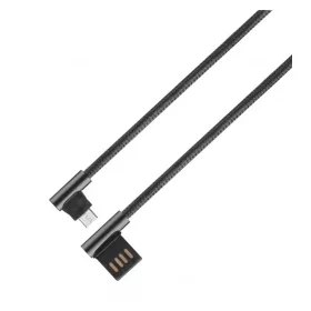   Astrum UM350 1,2M kétoldalas USB - kétoldalas micro USB strapabíró high speed 90˚-os adatkábel fekete