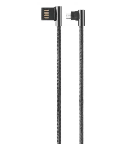 Astrum UM350 1,2M kétoldalas USB - kétoldalas micro USB strapabíró high speed 90˚-os adatkábel fekete
