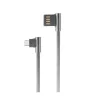 Astrum UT640 USB - Type-C  3.0A 2.0 strapabíró erősített derékszögű adatkábel szürke