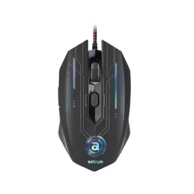   Astrum MG200 6D 4800DPI vezetékes fekete gamer optikai egér, programozható gombokkal, többszínű LED világítással