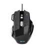 Astrum MG300 7D 4800DPI vezetékes gumírozott fekete gamer optikai egér, programozható gombokkal, többszínű LED világítással