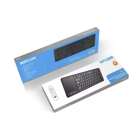 Astrum KW280 Bluetooth 3.0 ultravékony billentyűzet touchpaddal fekete, Android/IOS kompatibilis angol kiosztás