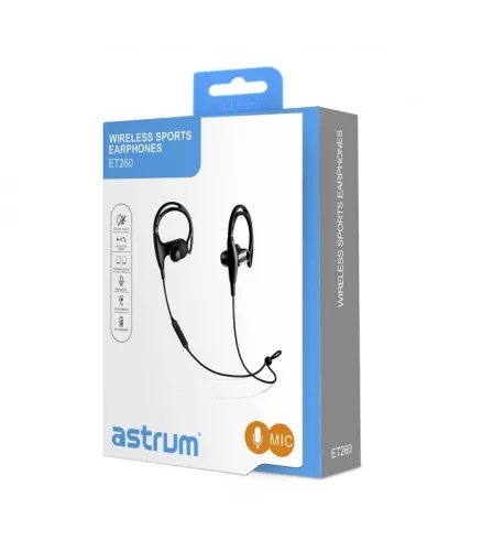 Astrum ET260 univerzális fekete bluetooth 4.0 SPORT sztereo headset mikrofonnal, rezgő funkcióval