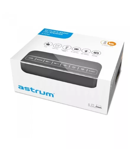 Astrum ST250 multifunkciós bluetooth v3.0 hangszóró ébresztőórával, FM rádióval, micro SD olvasóval, AUX, 10W