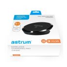 Astrum CW300 univerzális QuickCharge vezeték nélküli QI 3.0 gyorstöltő 5V/2A, 9V/1,8A, 12V/1,5A fekete 18W