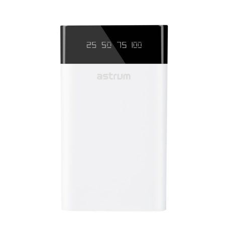Astrum PB202 külső akkumulátor 10000mAh 2X USB, 2X smart IC, 2A input, 2,1A/1A output fehér 10W