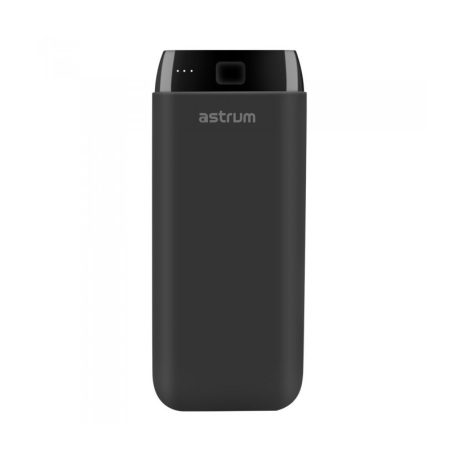 Astrum PB210 gumírozott külső akkumulátor 20000mAh 2X USB, 2X smart IC, 2A input, 2A/2A output fekete 10W