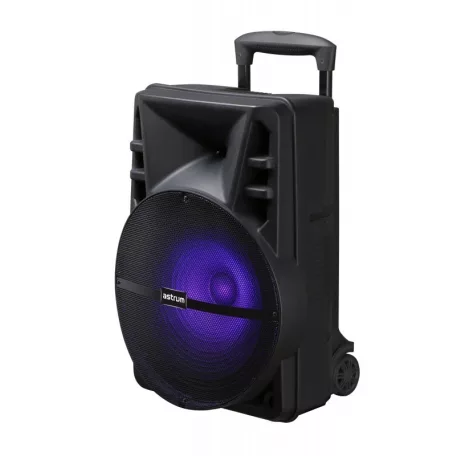 Astrum TM140 "Trolley" hordozható bluetooth hangszóró 15.0", 40W, FM, USB, MicroSD, színes LED világítás, távirányító, mikrofon