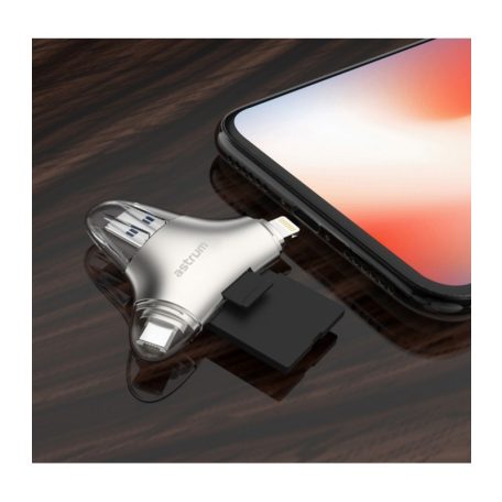 Astrum AA220 3 in 1 E-Disk kártyaolvasó 8 pin lightning / microUSB / USB 3.0 256GB-ig, MFI engedéllyel, Android/IOS