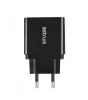 Astrum CH260 fekete hálózati töltőfej 1X USB-C, 1X USB, 2,4A total output, Smart IC 12W
