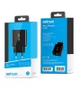 Astrum CH260 fekete hálózati töltőfej 1X USB-C, 1X USB, 2,4A total output, Smart IC 12W