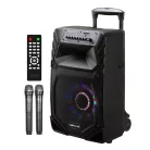Astrum TM125 "Trolley" hordozható bluetooth hangszóró 12.0", 60W, FM, USB, MicroSD, színes LED világítás, távirányító, 2X mikrofon