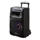 Astrum TM125 "Trolley" hordozható bluetooth hangszóró 12.0", 60W, FM, USB, MicroSD, színes LED világítás, távirányító, 2X mikrofon