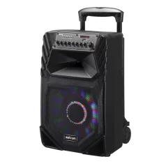   Astrum TM155 "Trolley" hordozható bluetooth hangszóró 15.0", 80W, FM, USB, MicroSD, színes LED világítás, távirányító, 2X mikrofon