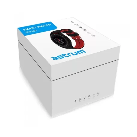 Astrum SW300 okosóra magyar menüvel, IP67, pulzusmérés, hívásértesítő, időjárás, Ios/Android kompatibilis, fekete-piros