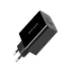 Astrum CH450 fekete hálózati töltőfej 1X USB-C 24W, 1X USB QC 3.0 (Quick Charge) 18W