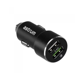   Astrum CC300 prémium fémházas gyorstöltő (Quick Charge 3.0) autós töltő 2X USB, (USB 2.4A 12W + USB QC 3.0 18W)