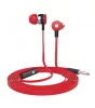 Astrum EB280 univerzális 3,5mm jack piros sztereó headset mikrofonnal, slim kábellel