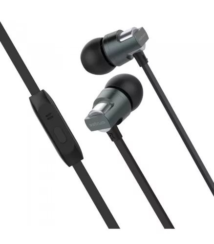 Astrum EB410 univerzális 3,5mm szürke fémházas sztereó headset zajszűrős mikrofonnal, prémium hangzással, slim kábellel