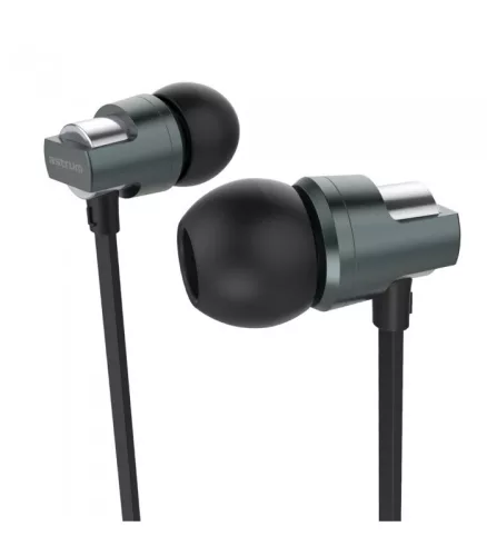 Astrum EB410 univerzális 3,5mm szürke fémházas sztereó headset zajszűrős mikrofonnal, prémium hangzással, slim kábellel