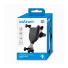 Astrum CW260 univerzális gravity autós tartó vezeték nélküli töltéssel szellőzőre, QI V1.2, 5V-1A / 9V-1.1A 10W