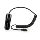 Astrum CC390 iPhone/iPad lightning 8 pin MFI engedélyes autós töltő spirál kábellel 2,4A fekete 12W
