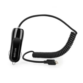   Astrum CC390 iPhone/iPad lightning 8 pin MFI engedélyes autós töltő spirál kábellel 2,4A fekete 12W