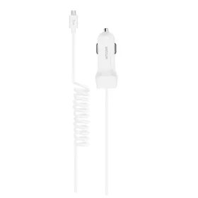   Astrum CC250 Type-C autós szivar töltő 1,5M spirál kábellel + USB csatlakozóval 2,4A fehér 12W