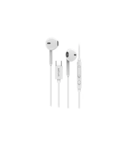 Astrum EB500 type-C sztereó headset mikrofonnal, hangerőszabályozóval, fehér