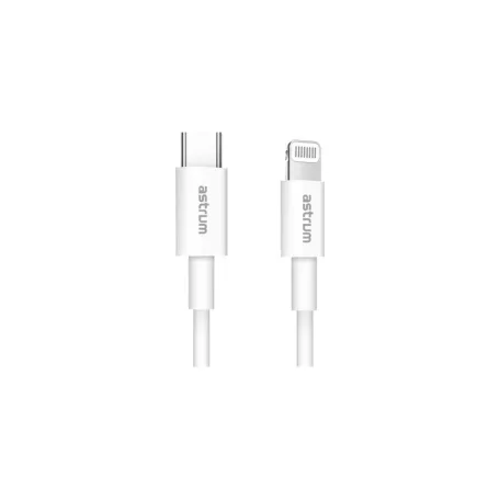 Astrum AC312 fehér Lightning (8Pin) - Type-C gyorstöltő adatkábel 20W 3A, MFI engedéllyel, 1M