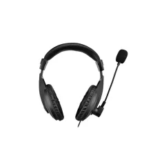   Astrum HS125 Call center vezetékes 3,5mm jack fejhallgató állítható zajszűrős mikrofonnal, fekete