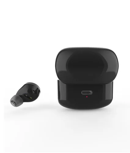 Astrum ET350 BT V5.1 sztereo TWS headset zajszűrős mikrofonnal, USB-C töltőtokkal, fekete