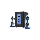 Astrum SM070 2.1 multimédia hangfal szett színes LED világítással, 3,5MM Jack/USB, Bluetooth, USB lejátszás, 30W