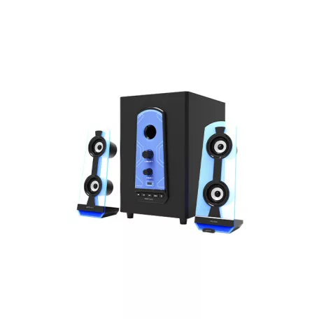 Astrum SM070 2.1 multimédia hangfal szett színes LED világítással, 3,5MM Jack/USB, Bluetooth, USB lejátszás, 30W