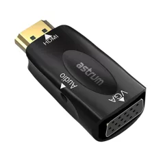 Astrum DA480 HDMI - VGA + 3.5mm Jack adapter fekete
