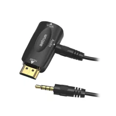 Astrum DA480 HDMI - VGA + 3.5mm Jack adapter fekete