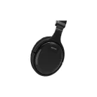Astrum HT380 sztereó fekete bluetooth 5.0 ANC aktív zajszűrős fejhallgató beépített mikrofonnal, bőr fülpárnákkal