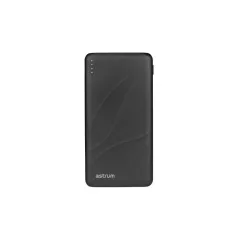   Astrum PB220 10000mAh 3D slim fekete gyorstöltő PD power bank 18W, 2X QC 3.0 USB-A, 1XUSB-C, li-polymer cellákkal, LED indikátorral