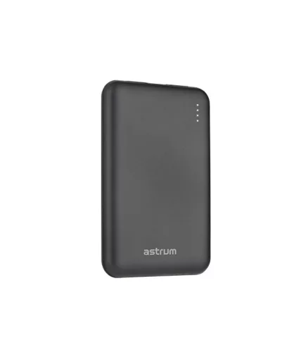 Astrum PB430 10000mAh fekete fémházas gyorstöltő PD power bank 22,5W, 1X QC 3.0 USB-A, 1XUSB-C, li-polymer cellákkal, LED indikátorral