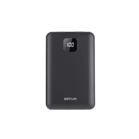   Astrum PB450 10000mAh fekete fémházas gyorstöltő PD power bank 22,5W, 1X QC 3.0 USB-A, USB-C, li-polymer cellákkal, LCD