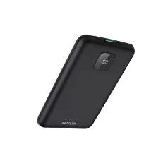   Astrum PB450 10000mAh fekete fémházas gyorstöltő PD power bank 22,5W, 1X QC 3.0 USB-A, USB-C, li-polymer cellákkal, LCD