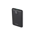 Astrum PB450 10000mAh fekete fémházas gyorstöltő PD power bank 22,5W, 1X QC 3.0 USB-A, USB-C, li-polymer cellákkal, LCD
