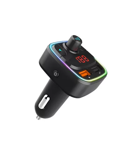 Astrum FM410 autós bluetooth kihangosító + FM Transmitter, LCD kijelző, PD töltés, USB in, USB töltés, mikrofon, Siri funkcióval