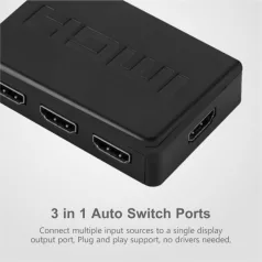   Astrum HW020 HDMI elosztó 3x input  1x output port, ultra HD 1080, 3D, 4K támogatás