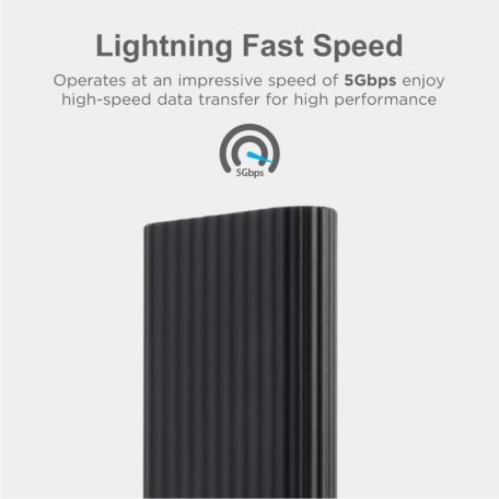 Astrum EN100 fekete slim alumínium merevlemez (M2 SSD) ház USB3.0 Type-C csatlakozóval