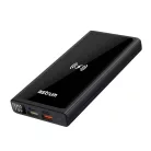 Astrum PB640 10000mAh fekete gyorstöltő PD 3.0, QC 4.0 power bank vezeték nélküli töltéssel, 2X USB-A (2.4A), 1X Type-C (22,5W), li-polymer cellákkal