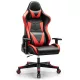Astrum eSPORT állítható gamer szék, behúzható lábtartó, állítható kartámasz, kényelmes párnák, dönthető háttámla fekete - piros